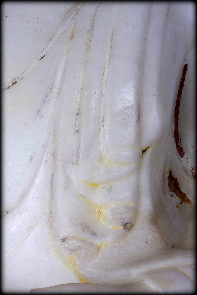 Extremely Rare 19C Alabaster Sitting Mandalay Buddha #A071